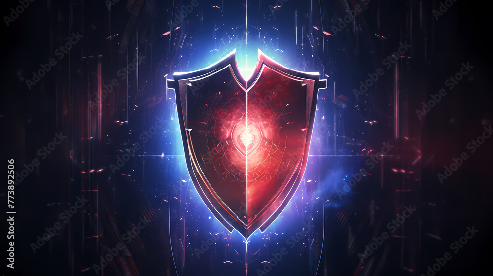 Fototapeta premium Abstract cyber security shield