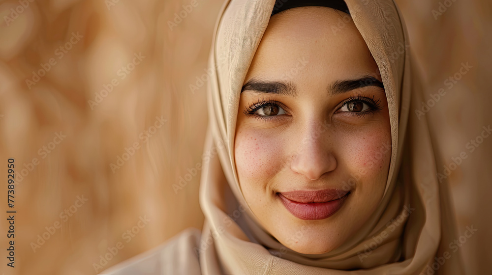 Muslim model wearing hijab background Muslim model wearing hijab background