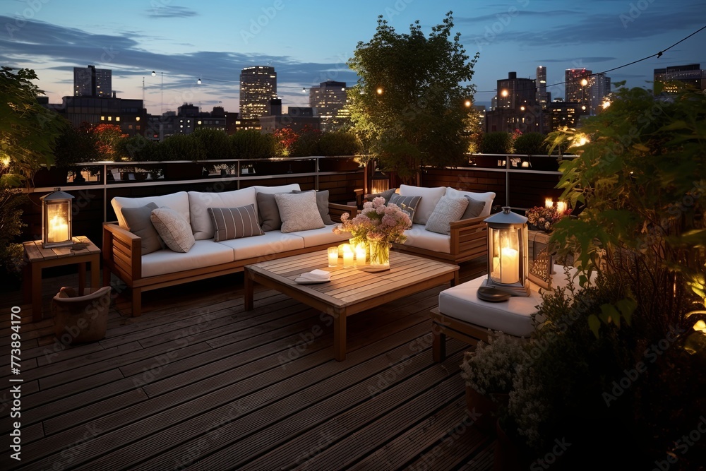 Modern Furniture Delights: Stylish D�cor in Contemporary Rooftop Patio Designs