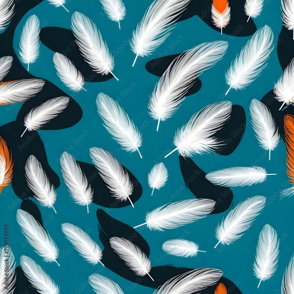 Obraz premium seamless pattern with feathers