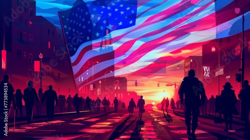 Illustration of Patriots Day 2024 in the United States
