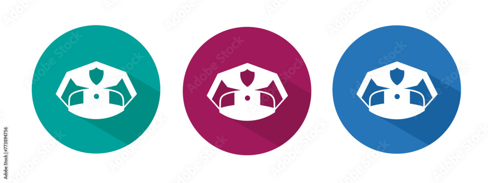 Icon for police hat vector illustration in flat. Icon for police hat vector illustration in flat.