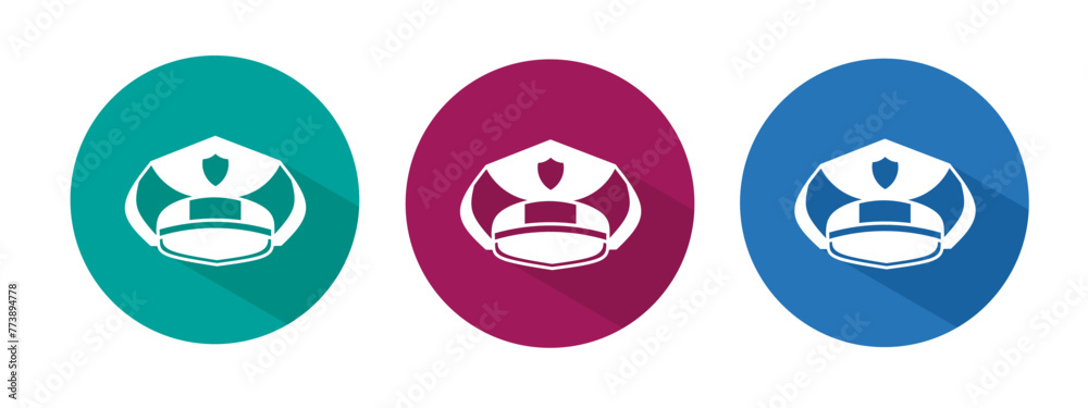Icon for police hat vector illustration in flat. Icon for police hat vector illustration in flat.