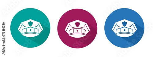Icon for police hat vector illustration in flat.