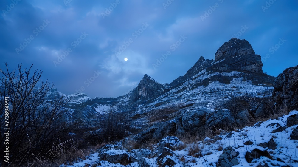 moon in the mountain