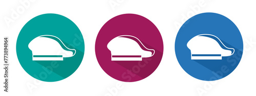 Icon for chef hat vector illustration in flat.