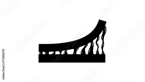 High adhesive,  black isolated silhouette