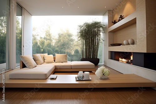 Minimalist Bamboo Bliss  Contemporary Zen Living Room Ideas for Natural Light Enthusiasts