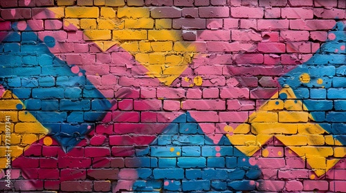 Brick Wall Graffiti Art Texture