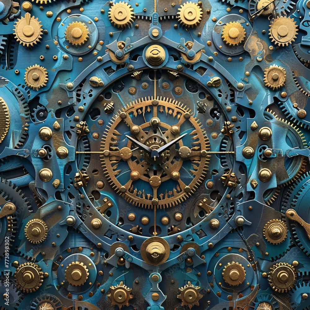 Gears and Clocks A Time-Ticking Artwork Generative AI