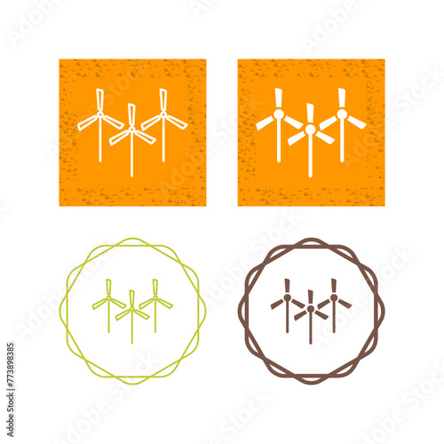 Multiple Windmills Vector Icon