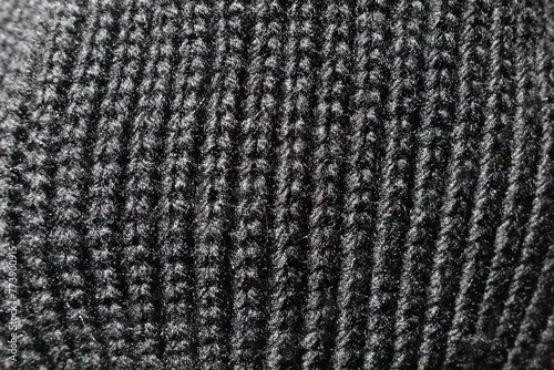 Wallpaper Mural Simple black acrylic rib knit fabric (close up) Torontodigital.ca