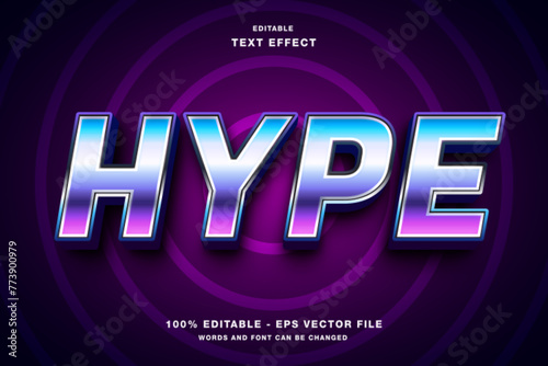 Hype Retro 3d Editable Text Effect Template Style Premium Vector