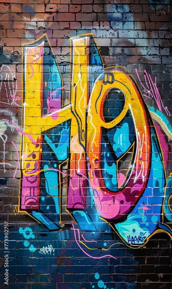 Obraz premium Colorful Graffiti Art H19 Generative AI
