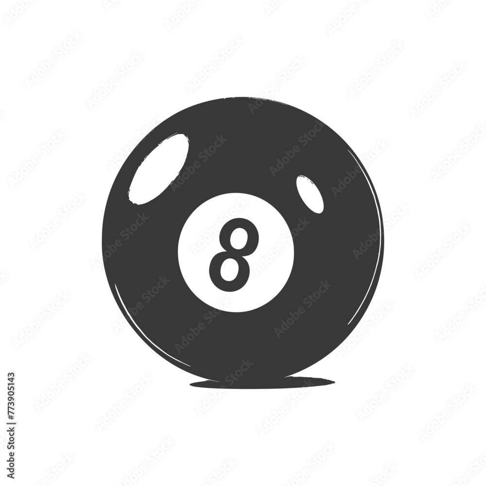 silhouette billiard ball number 8 black color only silhouette billiard ball number 8 black color only