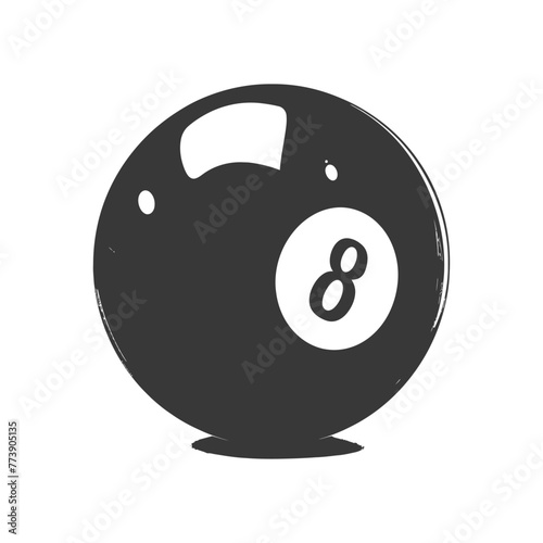 silhouette billiard ball number 8 black color only