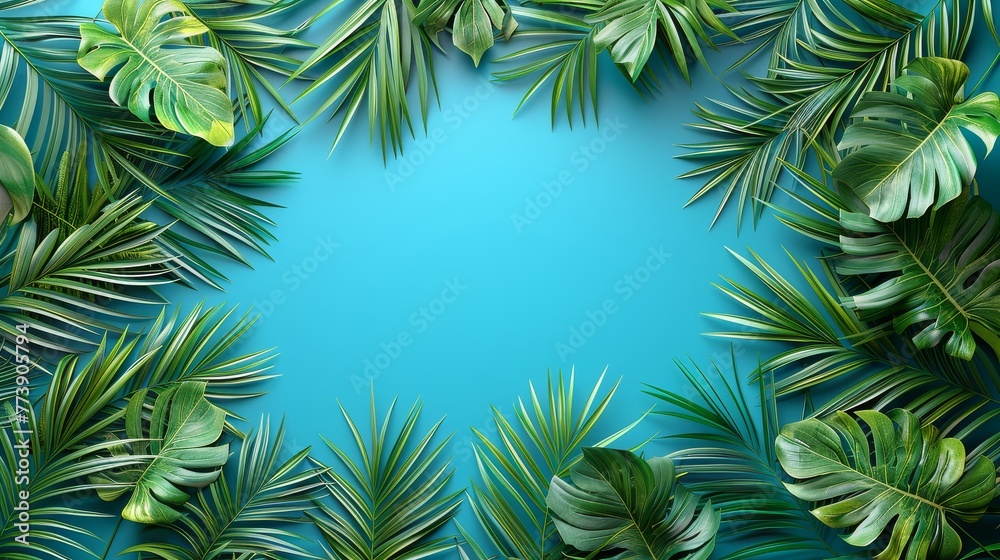 closeup nature view of leaf background. Flat lay, dark nature concept, tropical leaf.