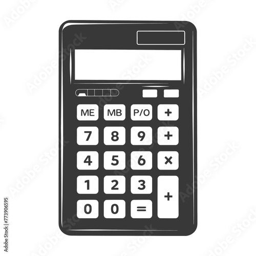 Silhouette calculator office utility black color only