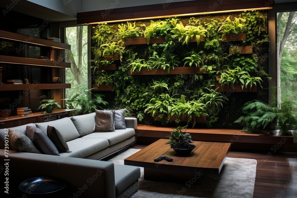 Nature-Inspired Living: Earthy Organic Designs featuring Living Wall & Indoor Vertical Garden