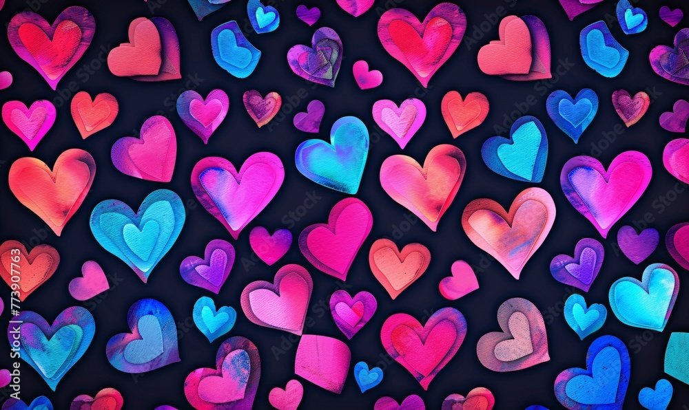 Pink and Purple Heart Artwork A Monthly Celebration of Love and Creativity Generative AI