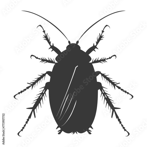 Silhouette Cockroach bug animal black color only full body