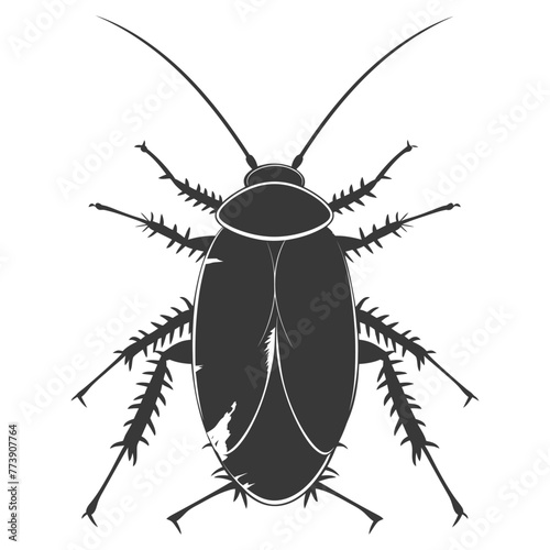 Silhouette Cockroach bug animal black color only full body