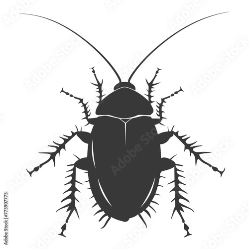 Silhouette Cockroach bug animal black color only full body