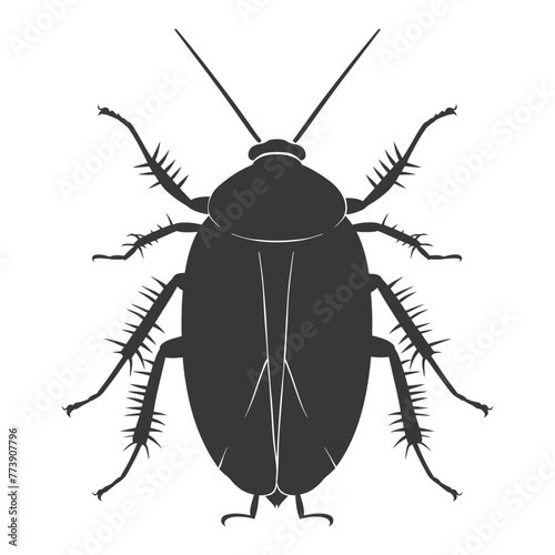 Silhouette Cockroach bug animal black color only full body