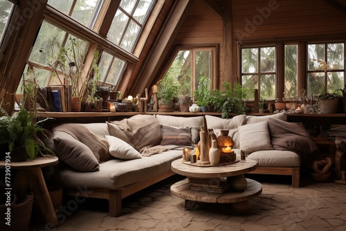Recycled Materials and Eco-Friendly Choices: Earthy Organic Living Room Designs © Michael