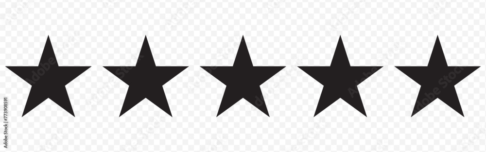 five star icon on white background. 5 star sign. - obrazy, fototapety, plakaty 