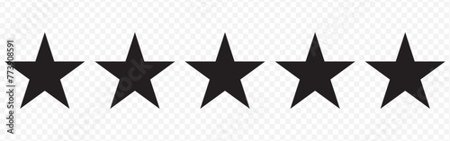 five star icon on white background. 5 star sign.