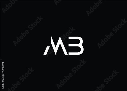 MB letter design logo logotype icon concept with serif font and classic elegant style look vector illustration