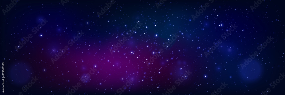 Magical abstract background. Cosmic effect of particles and light.