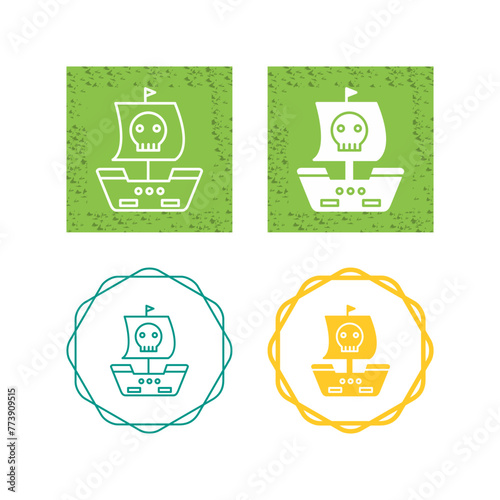 Pirate Ship Vector Icon