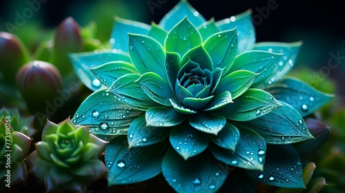 close up of a green succulent plant