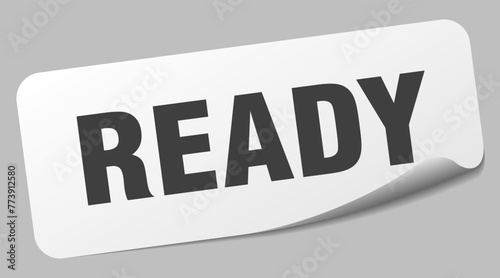 ready sticker. ready label