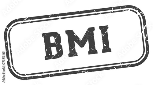 bmi stamp. bmi rectangular stamp on white background