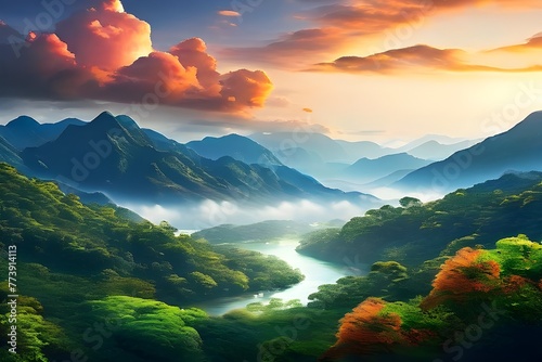 landscape with clouds