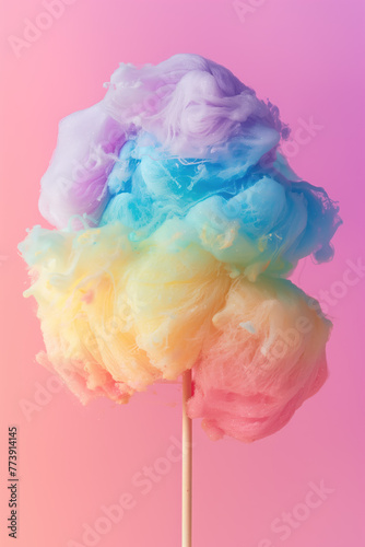 cotton candy on a pastel background.