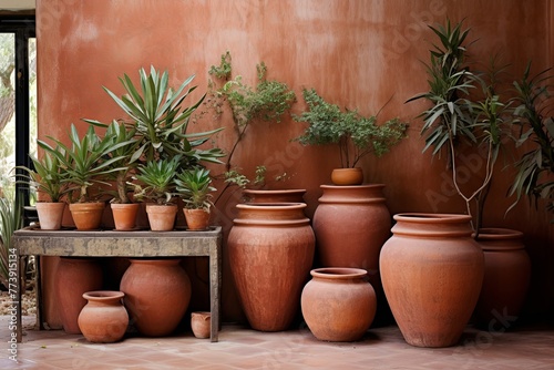 Terracotta Pot Treasures: Exotic Moroccan Courtyard Designs & Rustic Charm © Michael