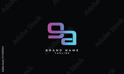 9A, A9, GA, AG, Abstract initial monogram letter alphabet logo design