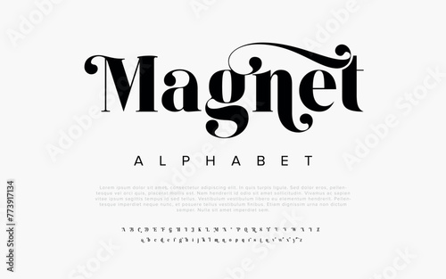 Magnet creative modern stylish calligraphy letter logo design photo