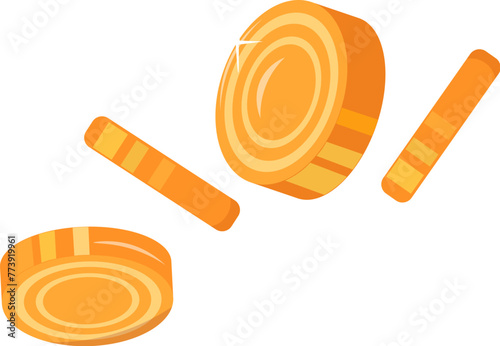 Stack of gold coins, Leprechaun gnome treasure. Search for fairy tale treasure, Happy Patrick party element. Simple cartoon vector isolated on white background