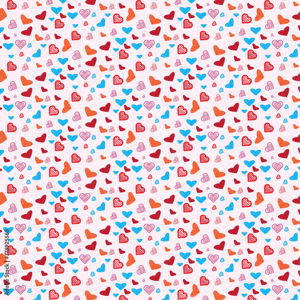 Obraz premium valentines Day banner with hearts pattern