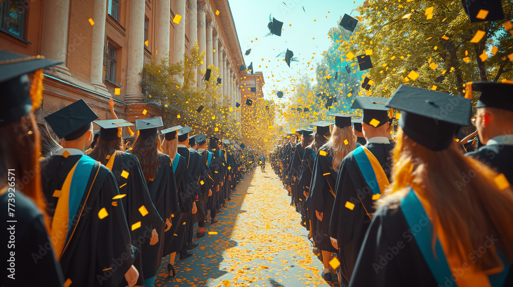 Students have fun at graduation. Students have fun at graduation.