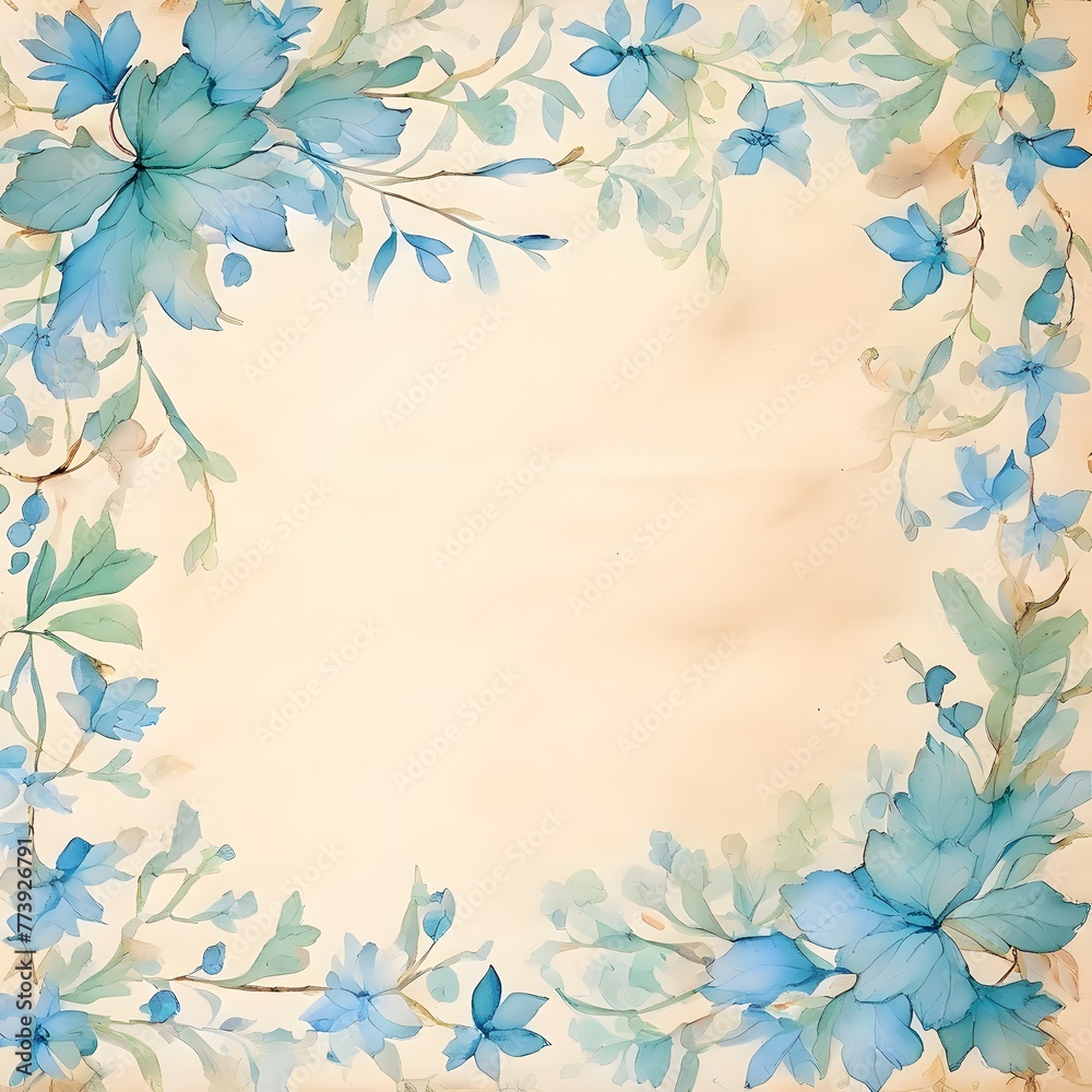 Simple watercolor flower background drawn on scrapbook paper - Generative AI Simple watercolor flower background drawn on scrapbook paper - Generative AI
