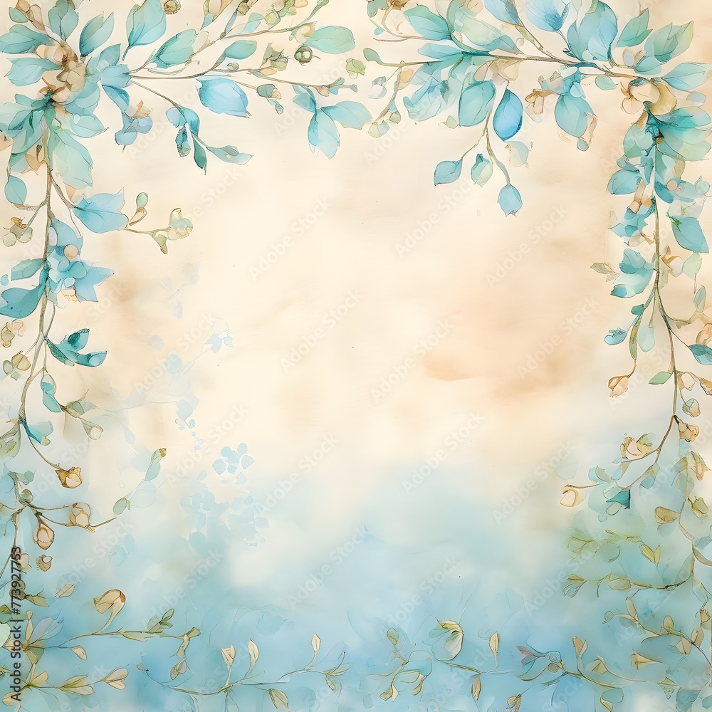 Simple watercolor flower background drawn on scrapbook paper - Generative AI Simple watercolor flower background drawn on scrapbook paper - Generative AI
