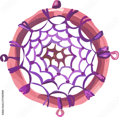 Dream catcher illustration on transparent background.
