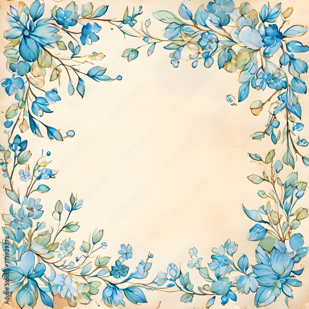 Simple watercolor flower background drawn on scrapbook paper - Generative AI Simple watercolor flower background drawn on scrapbook paper - Generative AI