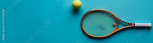 clay tennis racket with a ball © Thanapipat